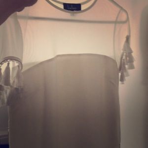 Lulus white tassel dress